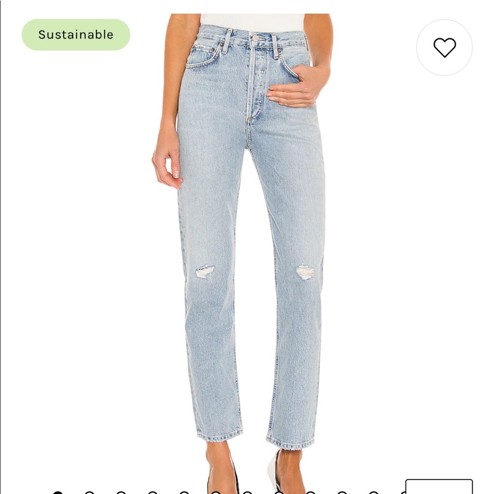 Agolde Light Wash Straight Leg Jeans